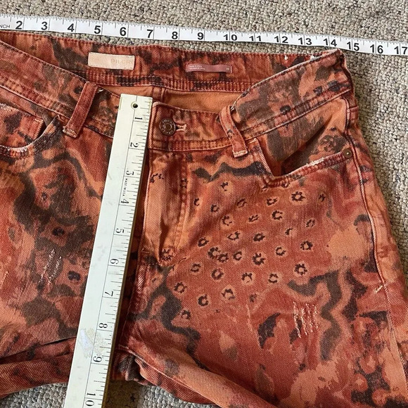 Pilcro Anthropologie The Slim Boyfriend Jeans Orange Motif Distressed Sz 26 Punk - Picture 2 of 13